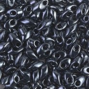 Miyuki long Magatama beads 4x7mm - Gunmetal LMA-451